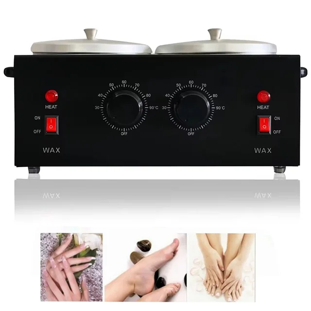 Dual Wax Pots Professional Electric Wax Heater Machine Parrafin Waxing Machine for Hair Removal Facial Skin Body SPA Salon