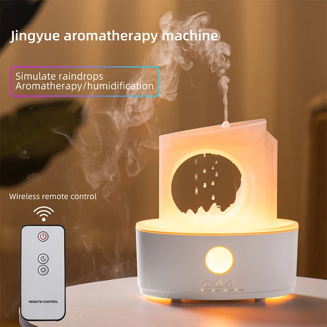 Rain Clouds Aroma Diffuser Air Humidifier Remote Control Ultrasonic Fragrance Atomizer with LED Nightlight Zen Raindrop Diffuser 4