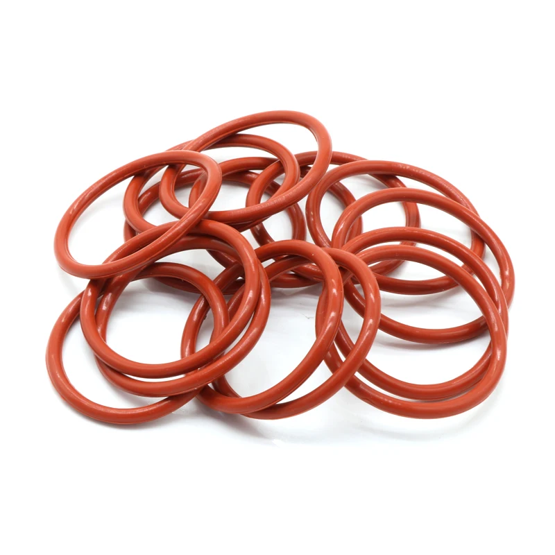 10/50Pcs Red Food Grade VMQ O Ring Gasket CS 2.4mm OD 6~100mm Waterproof Washer Round O Shape Rubber Silicone Ring Seal Tool rubber o rings silicone o rings rubber washers keycap o rings