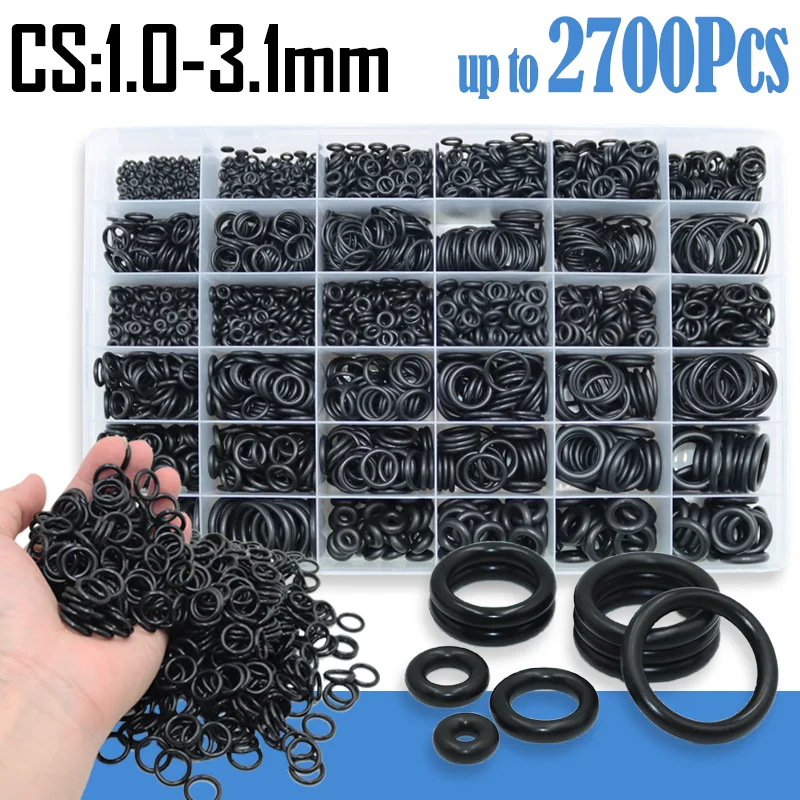 O Ring Kit O Ring Gasket Washers and Gaskets Rubber O Ring Sealing Washer NBR Oring Oil Resistant High Temperature for Car Plumbing Faucet Repair 1/1.5/2.0/2.4/3.1/4.0mm