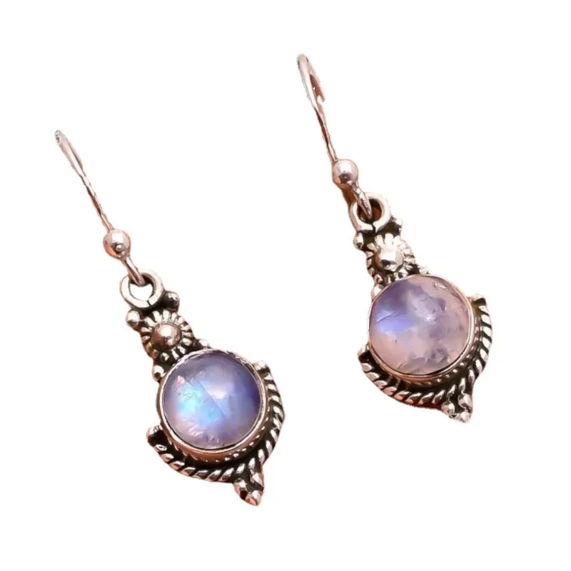 Drop Earrings Delysia King Women Rainbow Moonstone Jewelry Vintage Earrings Ethnic Tribal Antique Eardrop