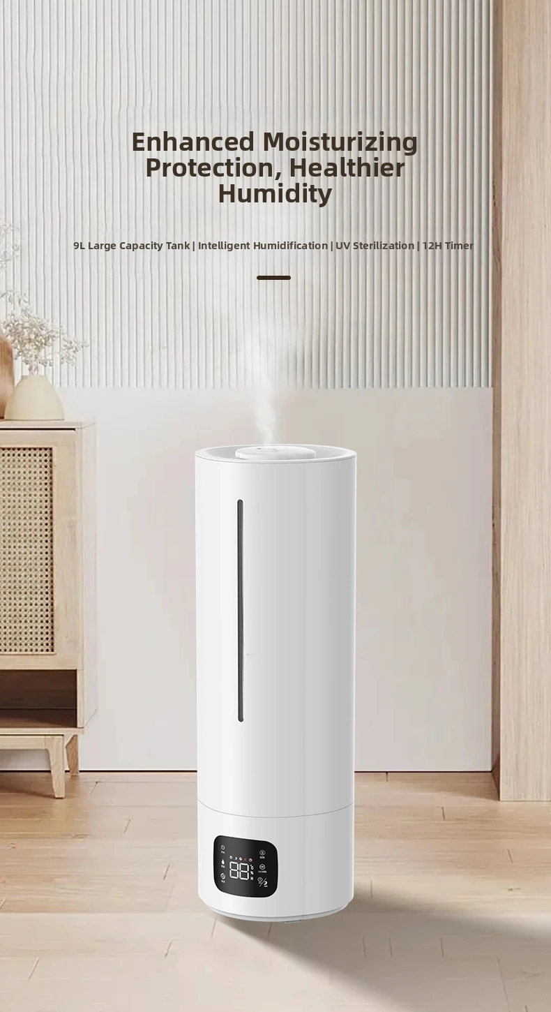 9 l Luftbefeuchter mit warmem Nebel für große Räume, leise Ultraschall-Luftbefeuchter mit Fernbedienung, 360° ° Düse, ideal für das Schlafzimmer zu Hause – Detail 1