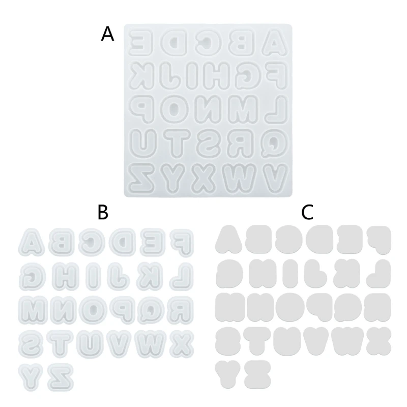 MXME Letter Keychain Mould Crystal Epoxy Resin Mould Craft Molds Silicone Material