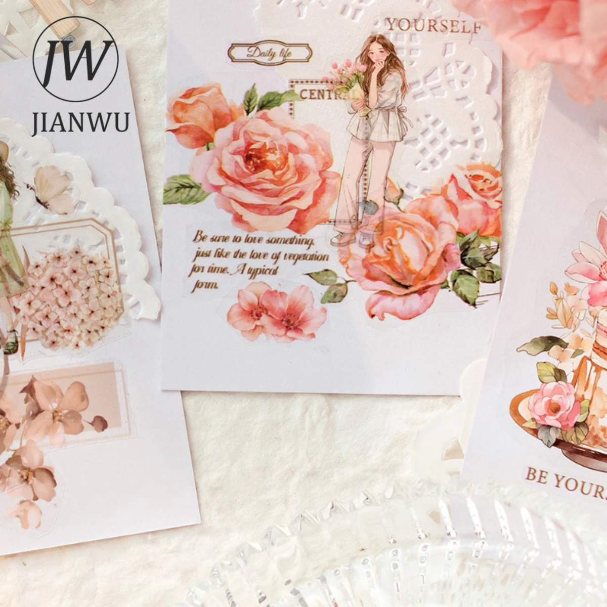 JIANWU 일상 생활 시리즈 문학적 캐릭터 의상 재료 장식 pet 테이프, 창의적인 DIY 저널 콜라주 문구, 50mm * 200cm