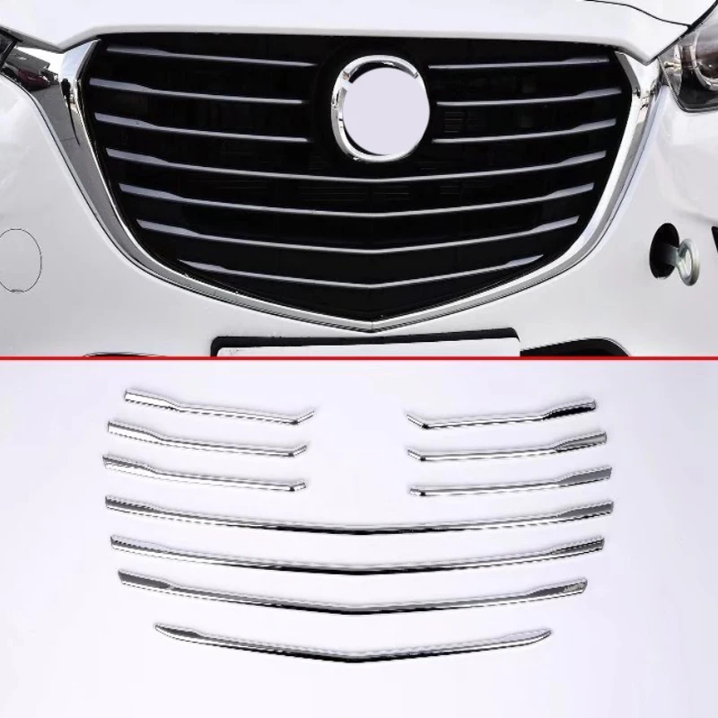 

Для Mazda CX-3 CX3 2016 2017 2018 Передняя Центральная сетчатая решетка гриля молдинговая крышка TrimIn крышка крышки капота украшение молдинговая защита 10 шт.