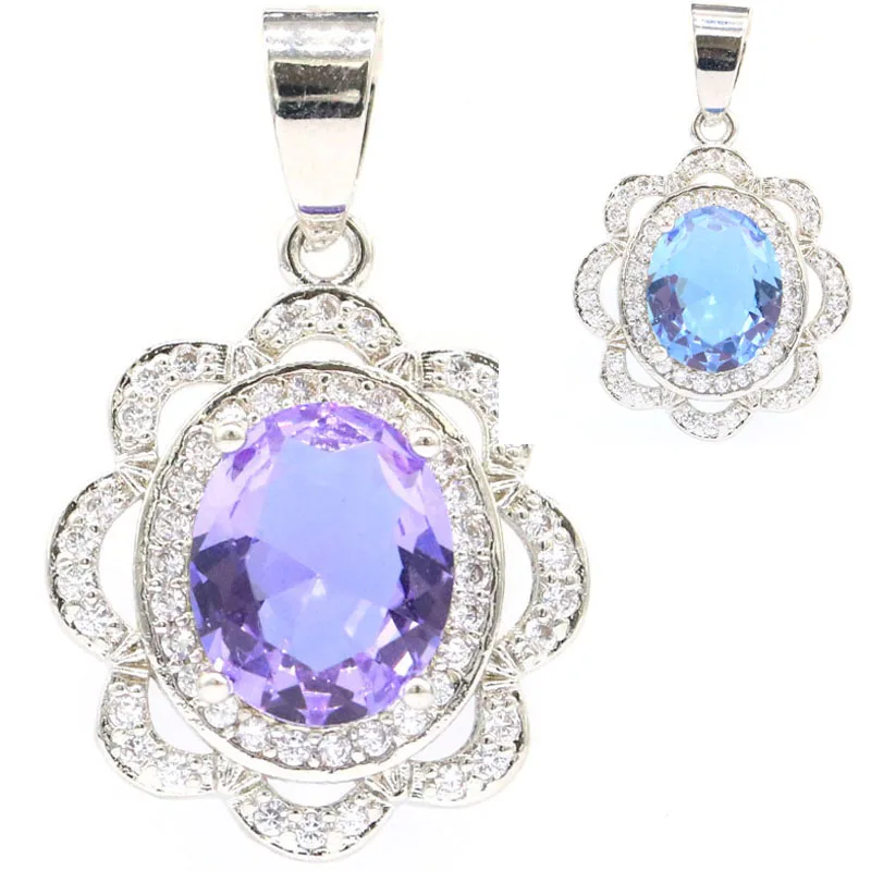 29X19Mm Cambia Colore Alessandrite Zultanite Topazio Bianco Cz Ciondolo In Argento Di Fidanzamento Da Donna