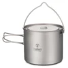 TOMSHOO Titanium Pot 750ml/900ml/1100ml/1600ml/2000ml/2800ml Ultralight Hanging Pot with Lid and Foldable Handle Outdoor Camping 1