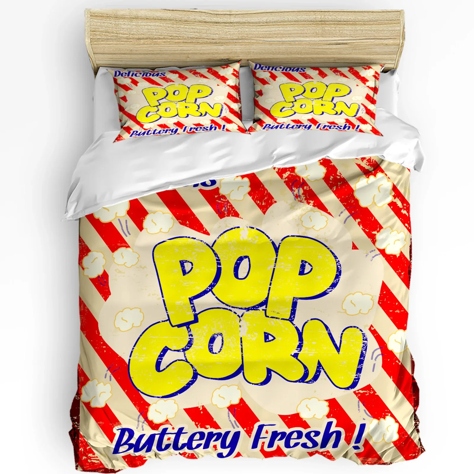 

3pcs Bedding Set Pop Corn Vintage Home Textile Duvet Cover Pillow Case Boy Kid Teen Girl Bedding Covers Set