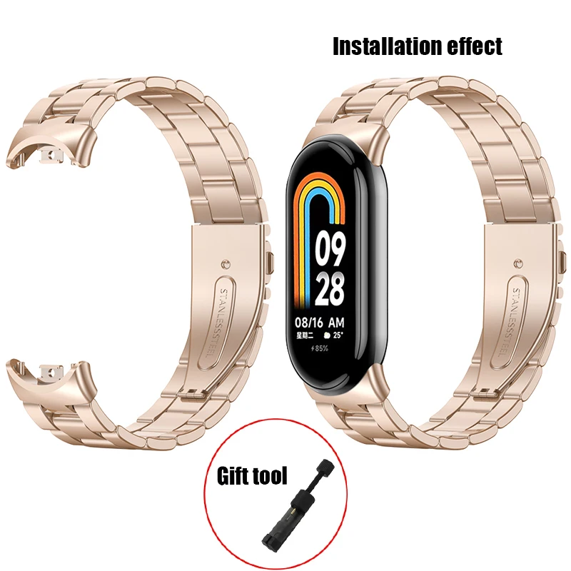 Sleek Stainless Steel Screwless Metal Bracelet Wristband