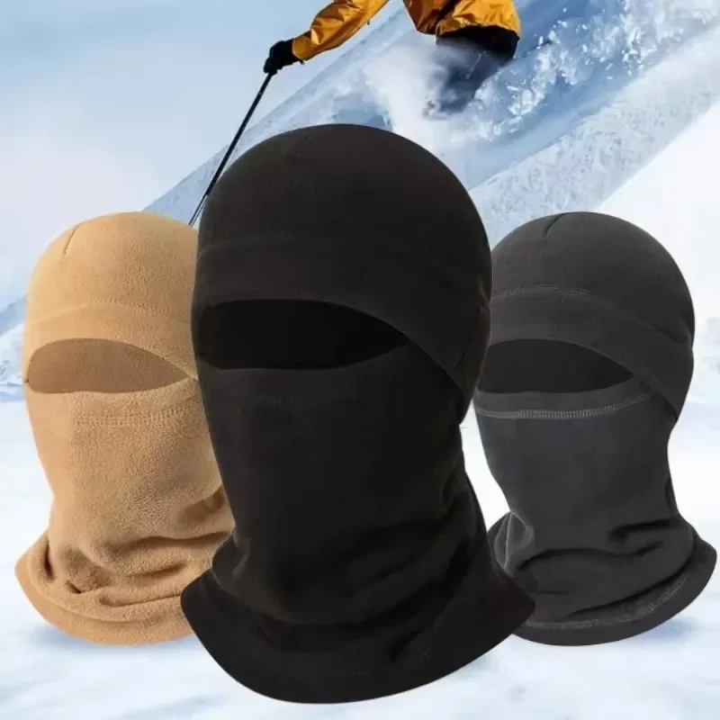 Winter Polar Coral Fleece Balaclava Men Face Mask Neck Warmer Beanies Thermal Head Cover Sports Scarf Ski Outdoor Cycling Hat face mask knitted scarf fleece scarf neck warmer