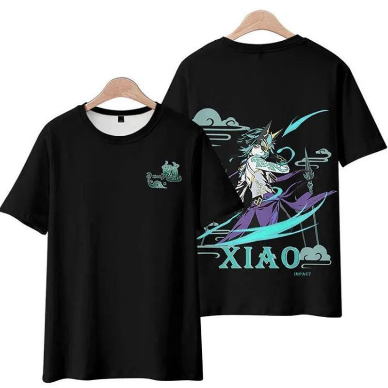 

Genshin Impact Xiao T-shirt Women Ullzang Cute Anime Print Tshirt Streetwear Harajuku Summer Casual T Shirt Unisex Tops Female