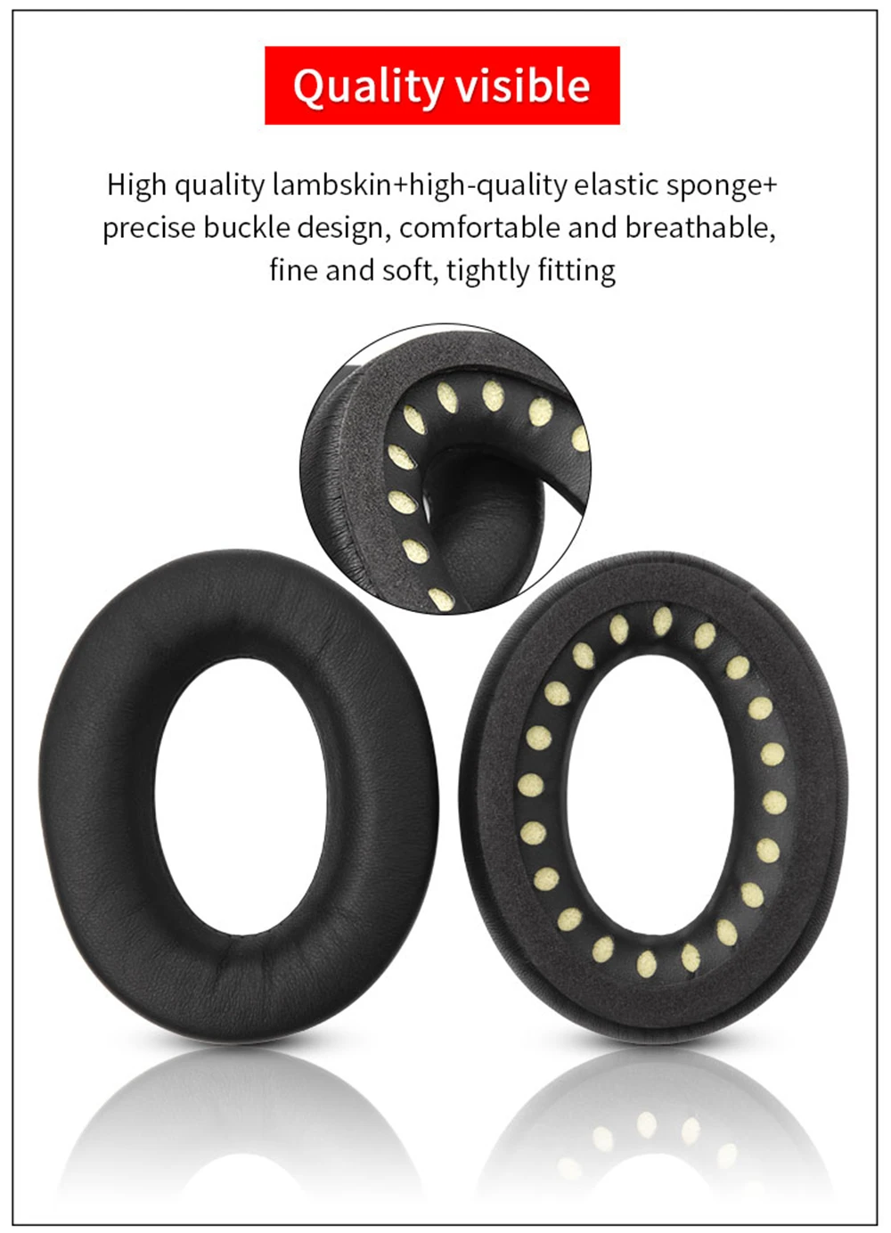 Lambskin Ear Pads For Bose QC45 Headphone Cushion QuietComfort 45 Headset Leather Foam Pad Earpads Sponge Earmuffs