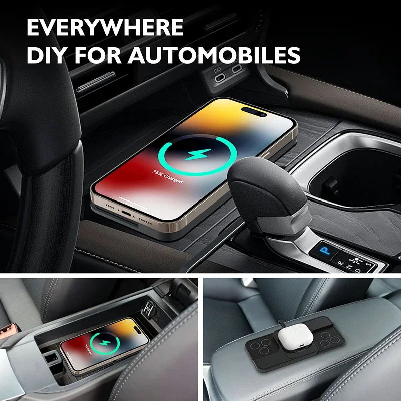 20W Fast Car Wireless Charger Pad For iPhone 15 14 13 Samsung Huawei AirPods Phone Non-slip Quick Car Wireless Charging Stand