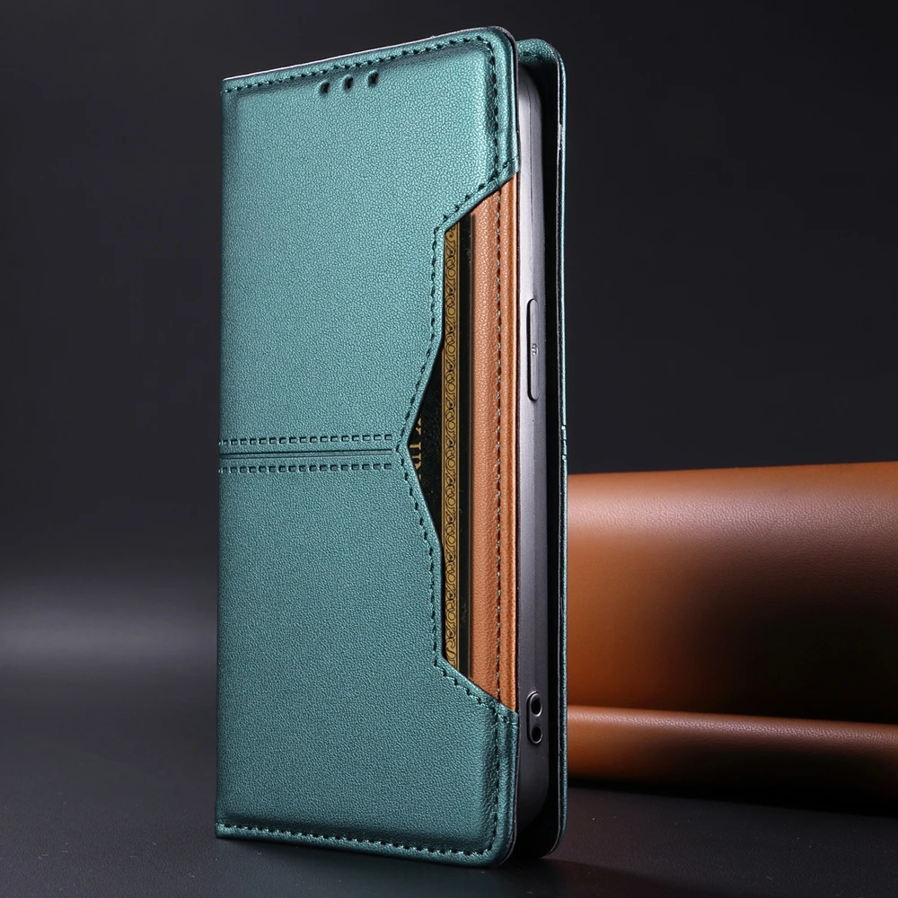 Premium Magnetic Leather Wallet Case with Magnetic Closure