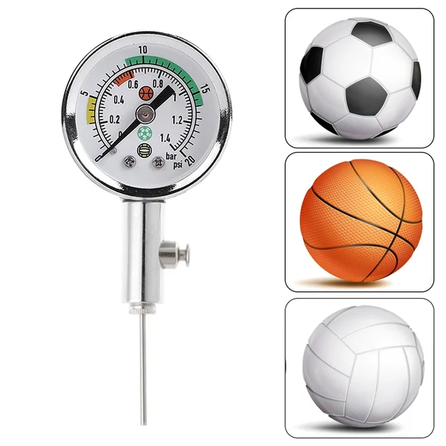 Soccer Ball Pressure Gauge Air Watch Or 3PCS Needle Football Volleyball Barometers Portable Air Release Valve Inflatable Tools 1