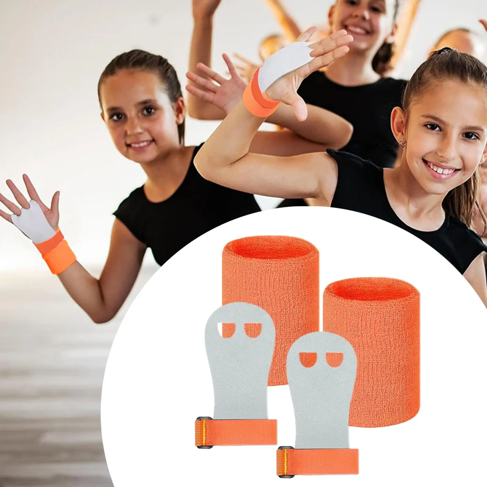 1 set Gymnastics Grips Wristbands Sets for Girls Youth Kids Gymnastic Hand Grips Gymnastic Bar Palm Protection Wrist Support