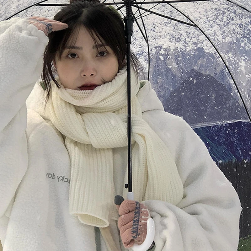 Milk White Scarf New Women's Winter Korean Version Versatile Warm Scarf 6