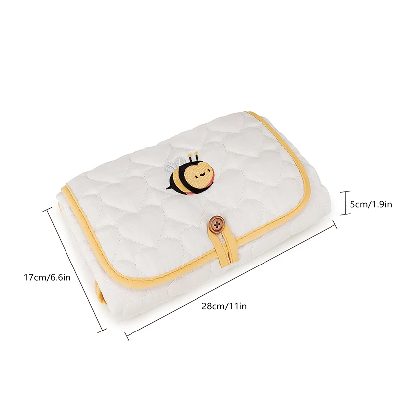 Baby Portable Waterproof Diaper Changing Pad Cute Bee Fox Washable Travel Nappy Floor Change Play Mat Infant Care Products