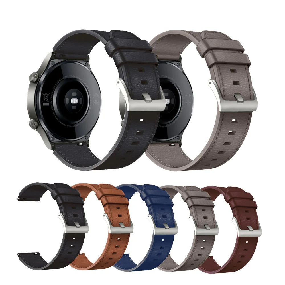 

Кожаный ремешок 22 мм для смарт-часов Huawei Watch GT 2/ GT3 Pro 46 мм