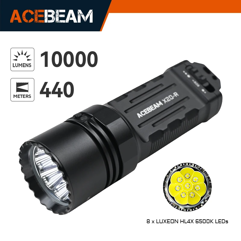 ACEBEAM Tactical Flshlight X20-R Output SFT-25R LED 8000 Lumen 645