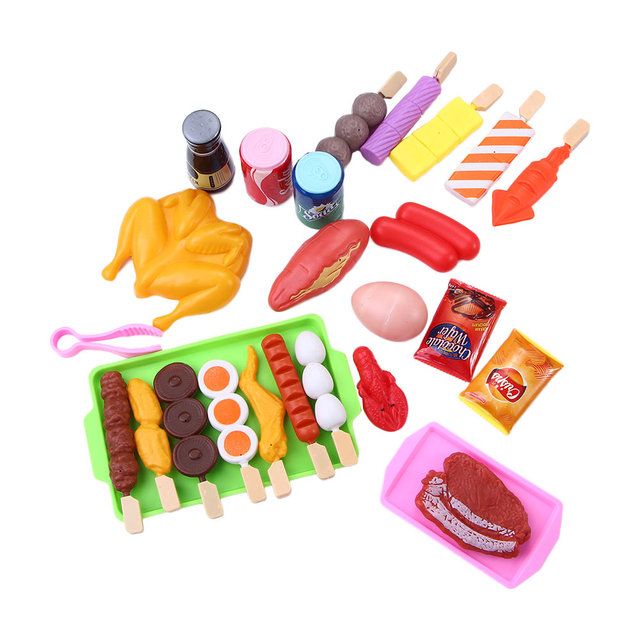 Simulation Barbecue Food Set for Baby Pretend Play Kitchen Kids Toys Cookware Role Play Educational Gift Toys for Children