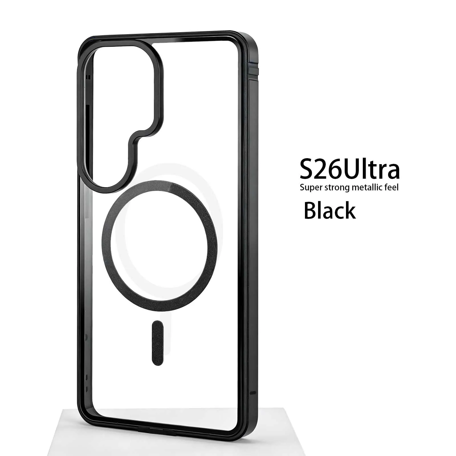 Sleek Aluminum Alloy Magnetic Phone Case with TPU and Transparent Protective Design