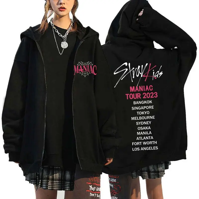 

Korean K Pop Straykids Album Clothes Harajuku Printed Streetwear Women Sweatshirt Hoodie Casual Loose Pullover Hoodie Y2k Top