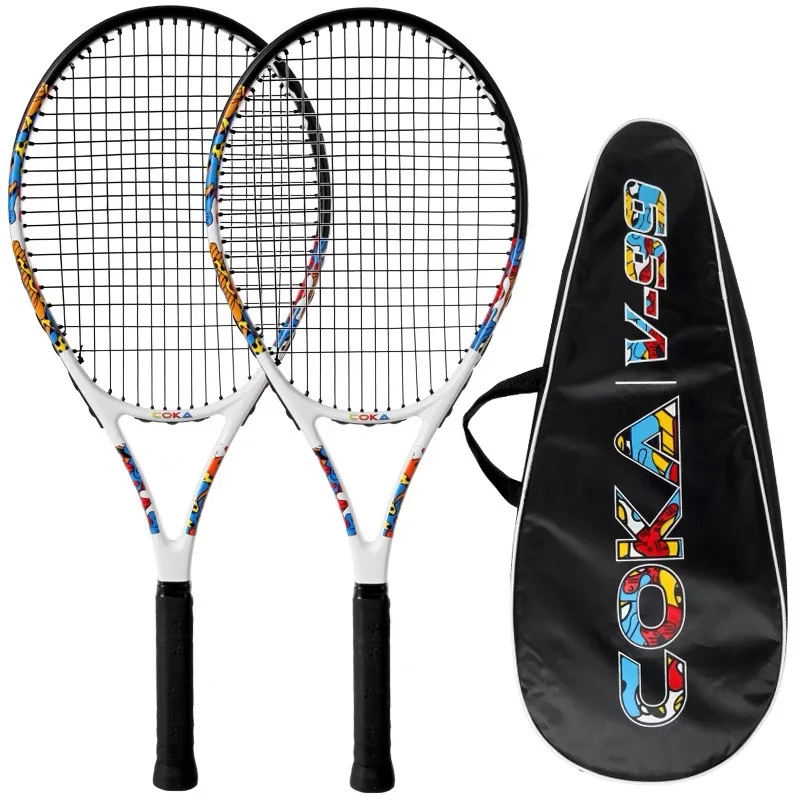 Aluminum Carbon One-Piece Tennis Rackets Net Racket Suit with Big Bag Single Adult Tennis Racket Rackets