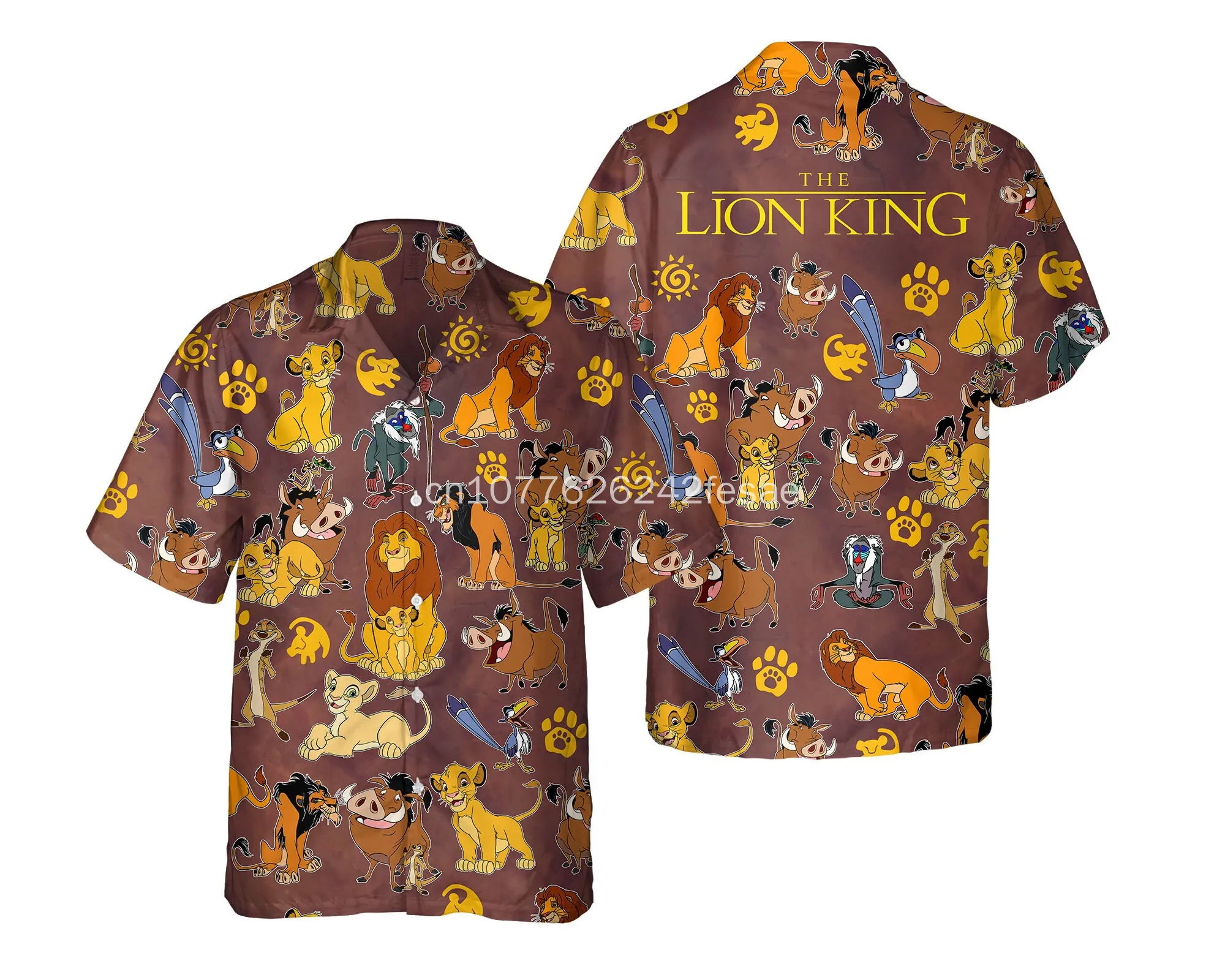 

Disney The Lion King Simba Hawaiian Shirt Men Summer Short Sleeve Button Up Shirt Casual Beach Shirts Disney Hawaiian Shirt Tops