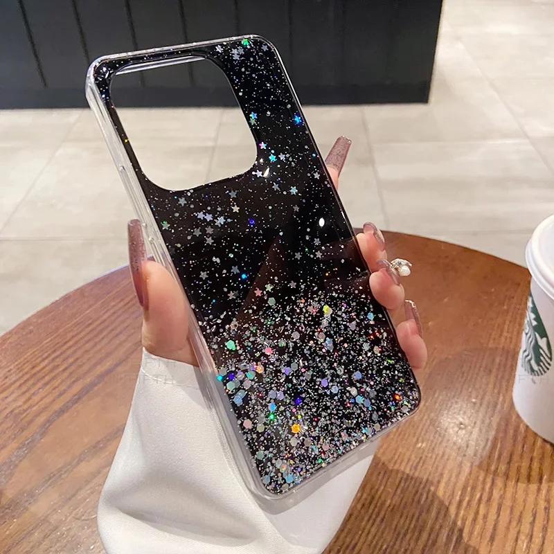 Glitter Star Sequin Clear Thin Case - Soft Protective Cover