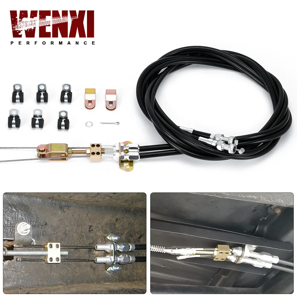 Universal Rear Parking Brake Cable Kit Emergency Brake Cable Kit Disc/Drum Parking