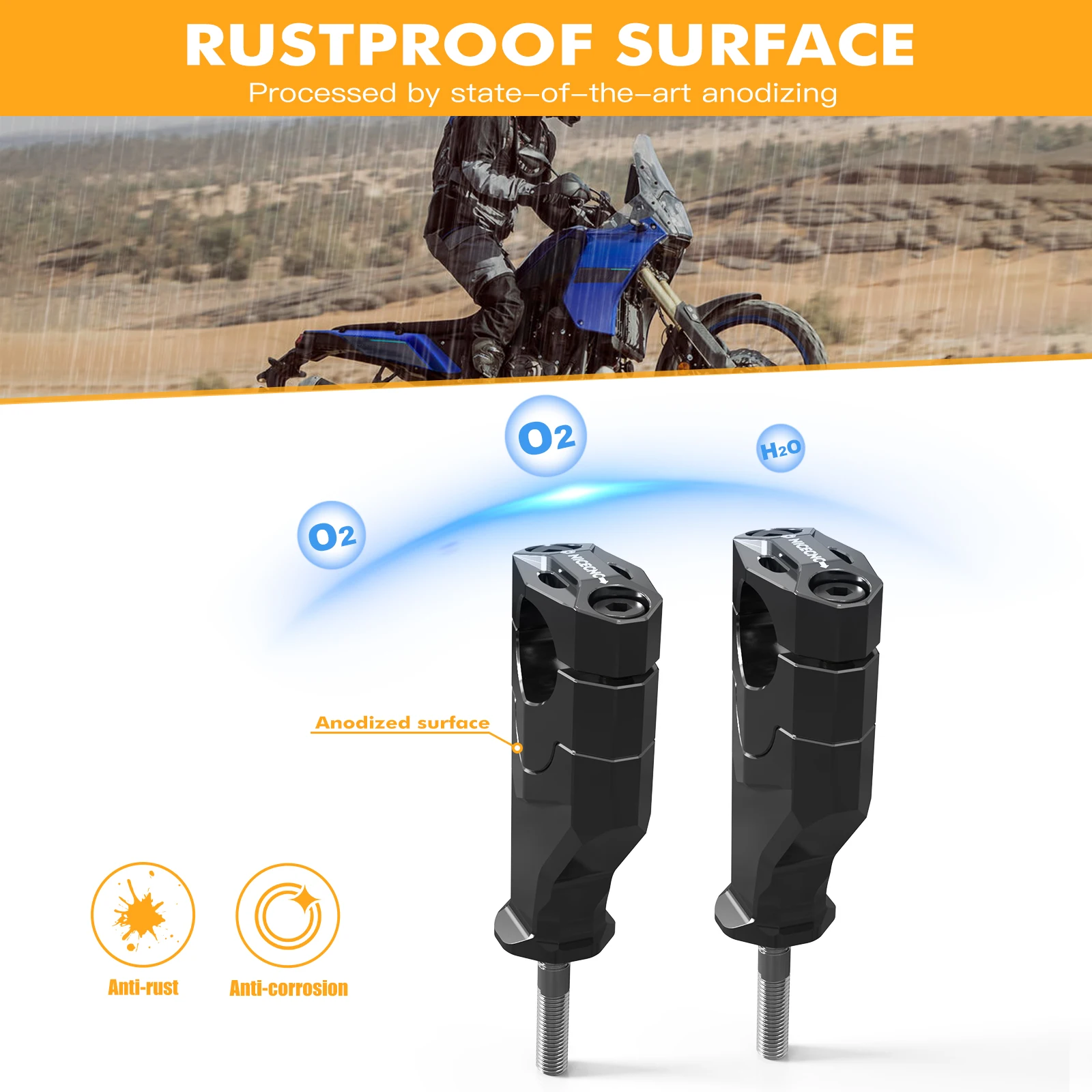 Riser Manubrio Per Yamaha Tenere 700 - In Alluminio, Offset, Per Maggiore Comfort Di Guida - Foto 3