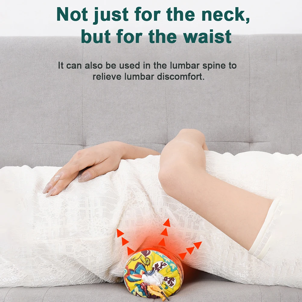 Wormwood cervical pillow Neck Sleep Health Pillow round moxa leaf pillow repair cylindrical neck old coarse cloth