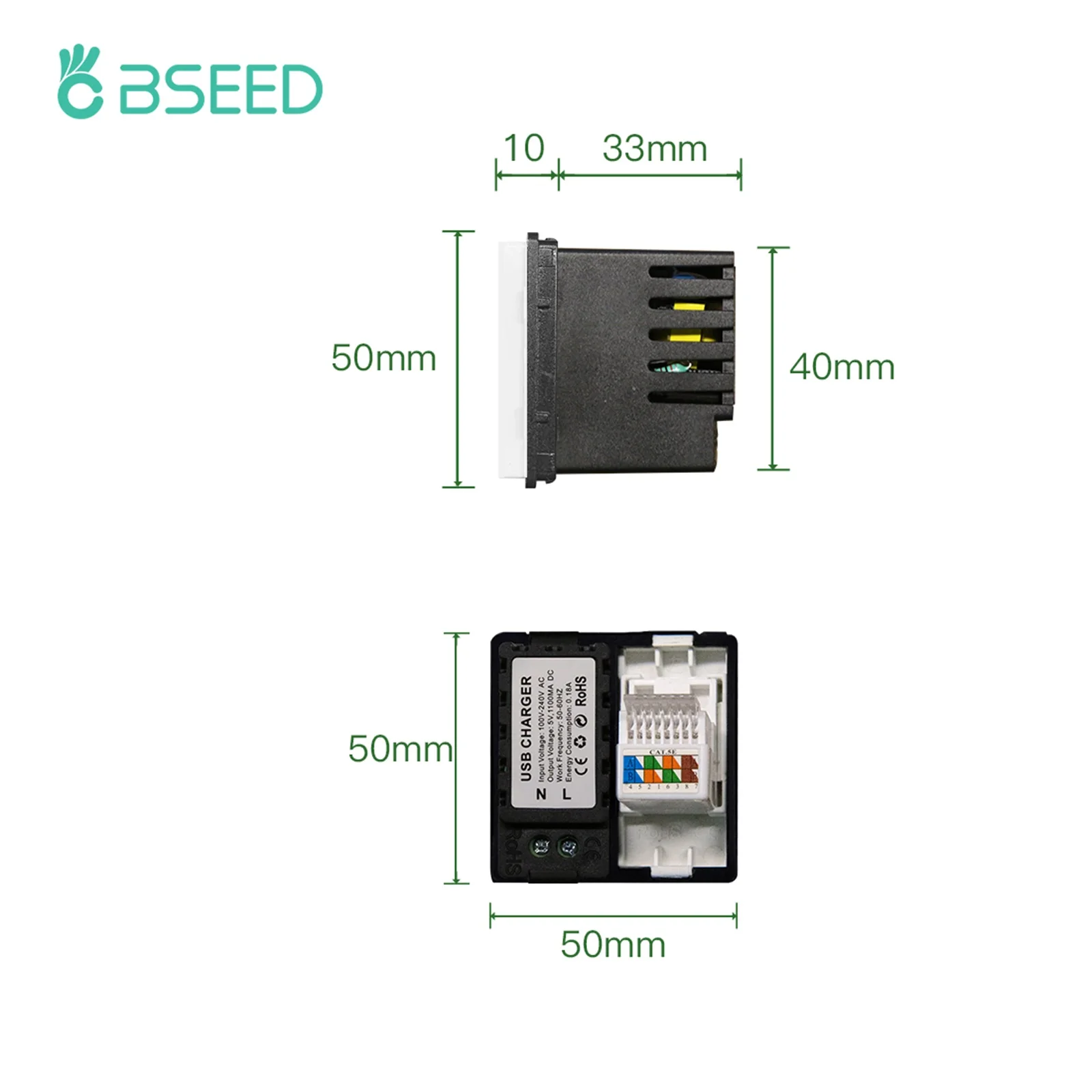 Wall Plug Socket BSEED Glass Panel Internet Socket TV ST CAT5 RJ45 Function Parts Double USB Socket EU DIY Free Combination