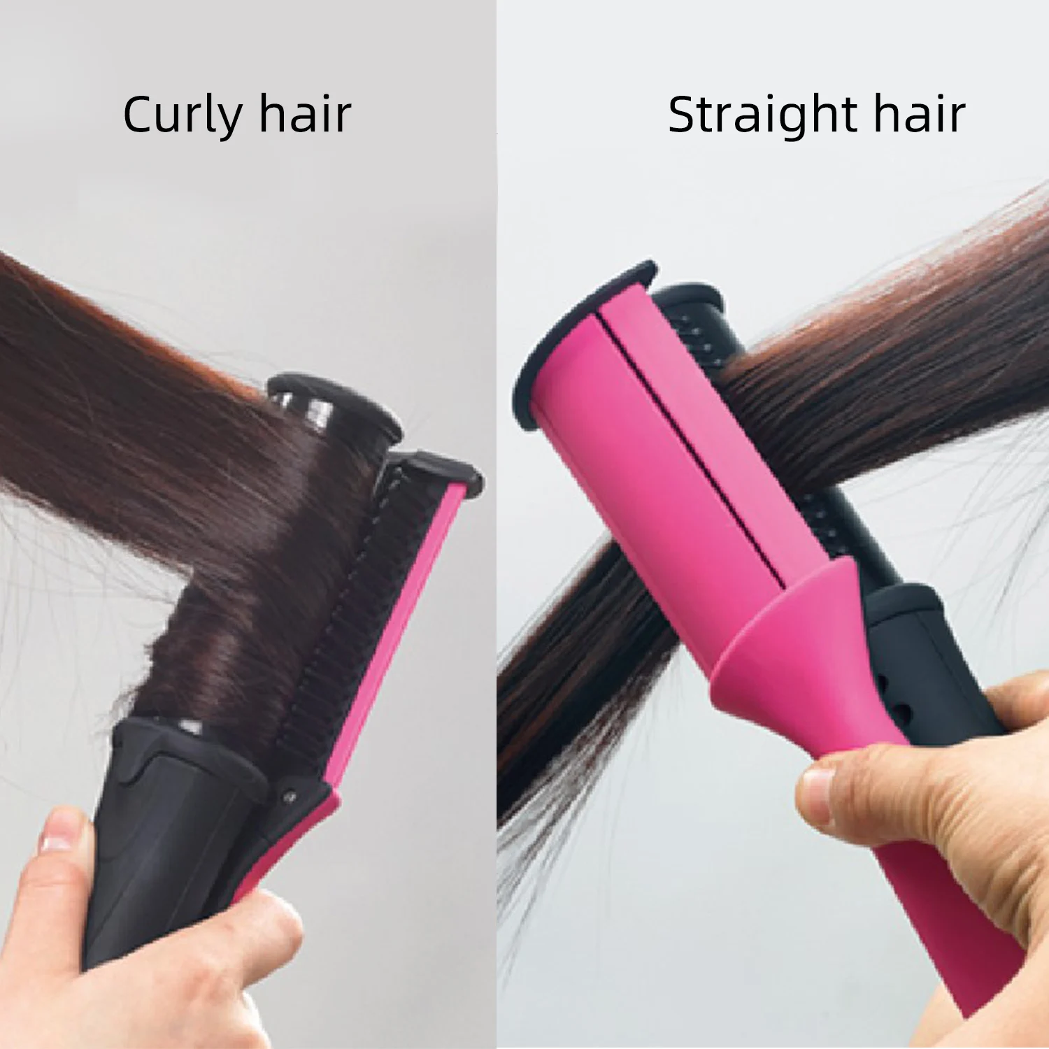 Short Hair Curling Iron Straight Hair Comb Rotating Hair Brush Curler Styler 2 In 1 Styling Tool Curling Iron With Brush