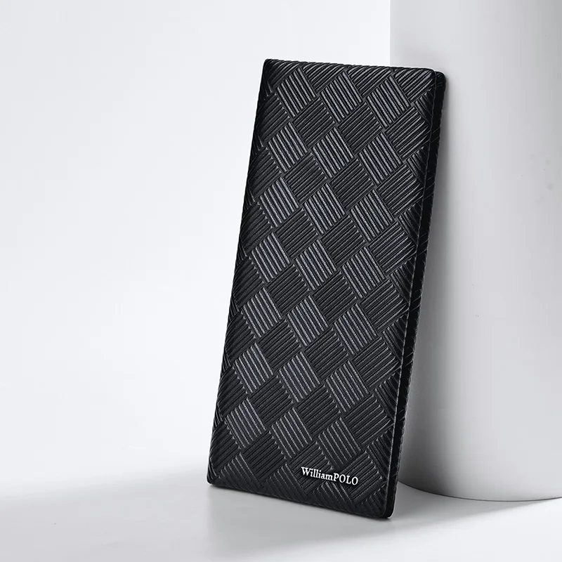 Long Wallet New product simplicity Bifold black leather Wallet Men Card pack Slim Billfold with Card Slots men short wallet 3