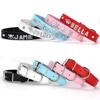 Bling Rhinestone Cat Collar Free Custom Puppy Cats Collars Personalized Kitten Name Charms Pet Crystal Necklace Cat Accessories 3