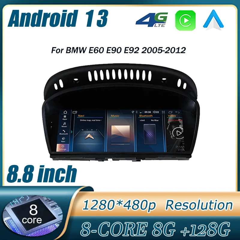 

8.8 Inch For BMW E60 E90 E92 2005-2012 Android 13 WIFI 4G Car Stereo Multimedia Video Player GPS Navigation Carplay