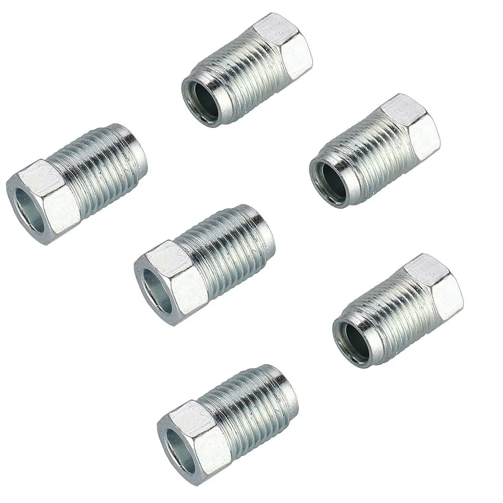 Kits Metric Nuts Cylinder Fittings M12mm X1mm Silver Unions Master 3/16" Pipe Brake Cable Connector Car Accessories brake oil connector,car brake pipe repair kit,air compressor hose connector