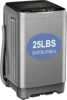Washing Machine, 25 LBS Full Automatic Portable Washing Machine with 8 Water Levels and 10 Programs Laundry Drain Pump, Grey Low 1