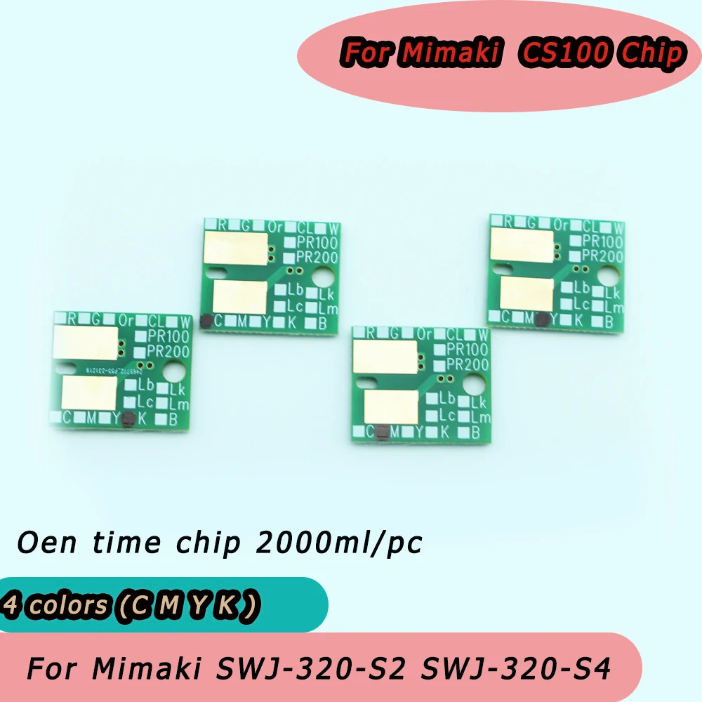 

4 Colors 2000ml Ink bottle CS100 Chips For Mimaki CS100 Chip For Mimaki SWJ-320-S2 SWJ-320-S4 Printer
