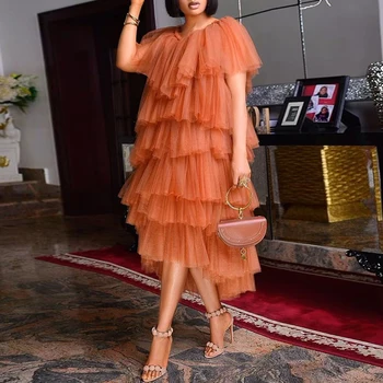 Alternative view of Tare Cascading Ruffle Patchwork Cake Dress