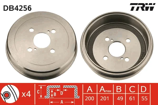 

Rear brake drum for DB4256