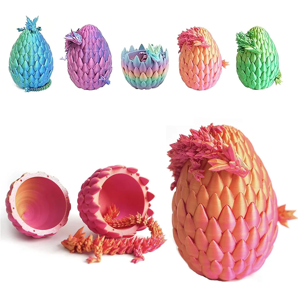 

3D Printing Dragon Egg Set Crystal Dragon Ornament Handmade 3D Printing Dragon Ornament