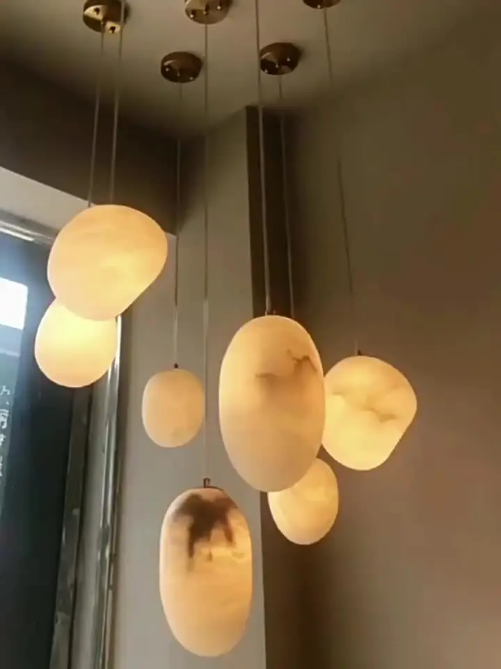 Подвесной светильник из мрамора и латуни NoEnName_Null