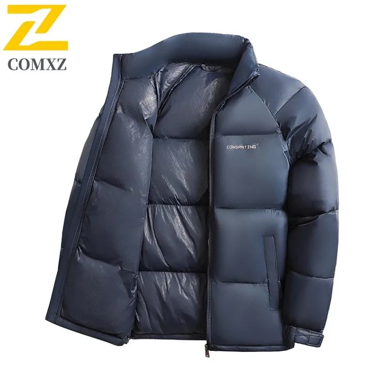 2025​Men Stand Collar Cotton Jacket Winter Windproof Waterproof Thermal Insulated Business Casual Thickened Outdoor Sport Parka​