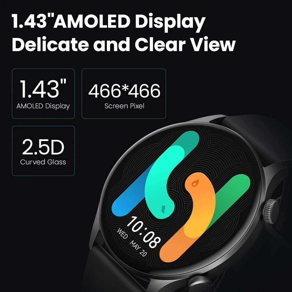 HAYLOU Solar Plus RT3 Ʈ ð 1.43 AMOLED ÷  ȭ ȭ Smartwatch ǰ  IP68   ð