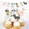 Pet Dog Cupcake Toppers Pet Dog Themed Birthday Party Supplies Dog Face Cake Toppers Puppy Theme Birthday Party Decoration
