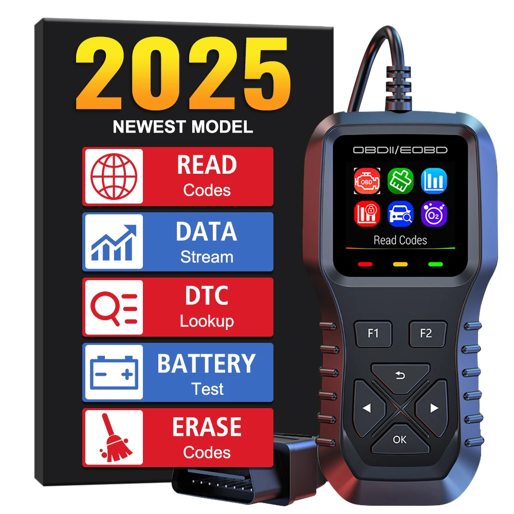 DTC Lookup 12 languages K1 Car Diagnostic Tool With Read Codes Erase Codes Color screen display Data Stream O2 Sensor Test