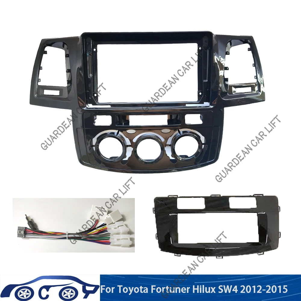 

9Inches Car Stereo Dash Radio Fascia Kit Installation Trim Panel Frame Double For Toyota Fortuner Hilux SW4 2012-2015 DVD Frame